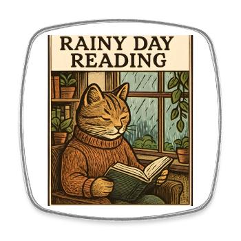 Récolte de chats sous une pluie - Magnet carré - blanc - Devant