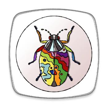 Lebender Regenbogenkäfer - Viereckiger Kühlschrankmagnet - Weiß - Vorne