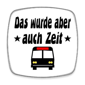 Bus - Viereckiger Kühlschrankmagnet - Weiß - Vorne
