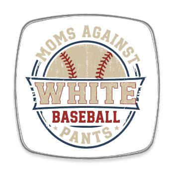 Baseball-Mama: Humor, Wäsche und Sport - Viereckiger Kühlschrankmagnet - Weiß - Vorne