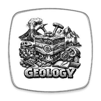 Geology - Square fridge magnet - white - Front