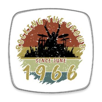 60th Birthday Rocking the crowd DRM 06/1966 - Square fridge magnet - white - Front