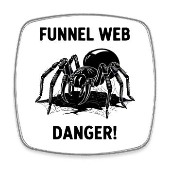 Spider Funnel Web Danger Atrax Sydney Black - Square fridge magnet - white - Front