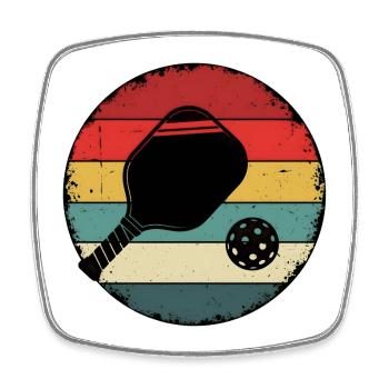 Cadeau de pickleball Rétro Sportif - Magnet carré - blanc - Devant