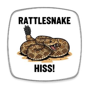 Serpent à Sonnette Venin Danger Rattlesnake Noir - Magnet carré - blanc - Devant