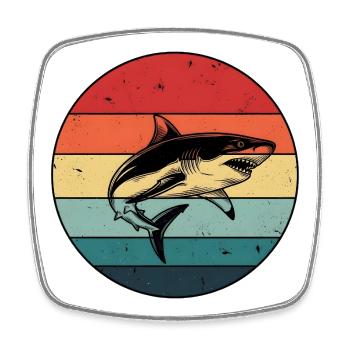 vintage shark megalodon gift - Square fridge magnet - white - Front
