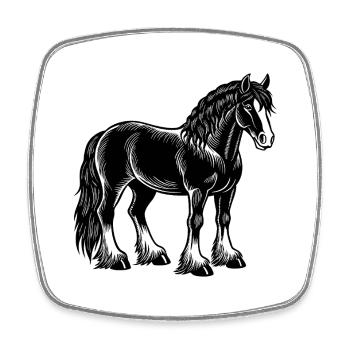 Clydesdale Horse - Magnet carré - blanc - Devant