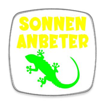 Sonnenanbeter Eidechse - Sommer Sonne - Viereckiger Kühlschrankmagnet - Weiß - Vorne