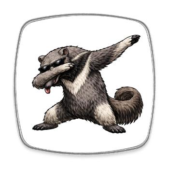 Dabbing anteater - Square fridge magnet - white - Front