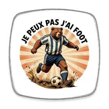 Je peux pas j'ai foot - Magnet carré - blanc - Devant
