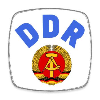 Retro DDR Fußball Shirt, Ostalgie Fan Design - Viereckiger Kühlschrankmagnet - Weiß - Vorne