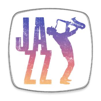 Jazz Retro - Viereckiger Kühlschrankmagnet - Weiß - Vorne