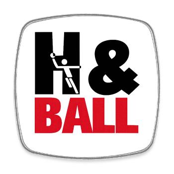 H&Ball par handballtrainer.de - Magnet carré - blanc - Devant