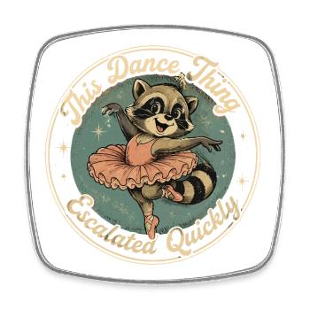 Raton Laveur Danseur Tutu Rose Humour Fun - Viereckiger Kühlschrankmagnet - Weiß - Vorne