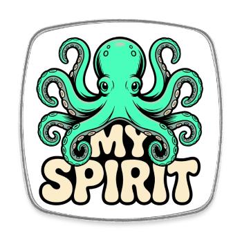 Oktopus Spirit - Magnet carré - blanc - Devant
