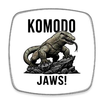 Dragon de Komodo Jaws Danger Lézard Noir - Magnet carré - blanc - Devant