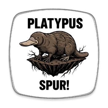 Ornithorynque Platypus Spur Danger Noir - Magnet carré - blanc - Devant
