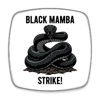 Mamba Schwarze Schlange Gefahrenschlag Mamba - Viereckiger Kühlschrankmagnet - Weiß - Vorne