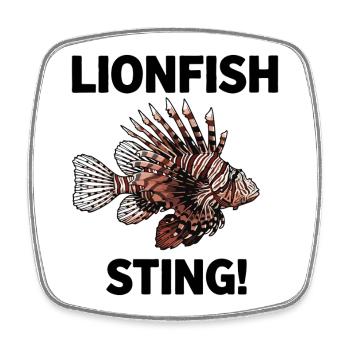 Rascasse Volante Lionfish Danger Sting Noir - Magnet carré - blanc - Devant