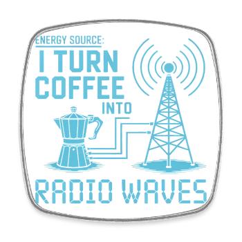 Je transforme le café en ondes radio - Magnet carré - blanc - Devant