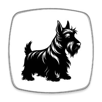 Chien Scottish Terrier - Magnet carré - blanc - Devant