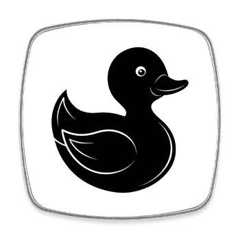 Rubber duck - Square fridge magnet - white - Front