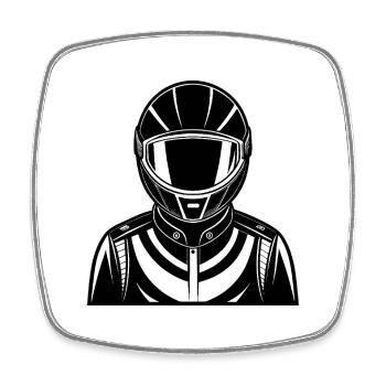 Race Car Driver - Square fridge magnet - white - Front