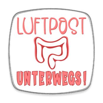 Blähungen Luftpost Darm - Viereckiger Kühlschrankmagnet - Weiß - Vorne