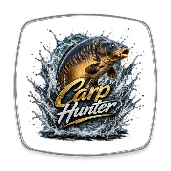 Carp Hunter Splash – Karpfenfischer-Shirt - Viereckiger Kühlschrankmagnet - Weiß - Vorne