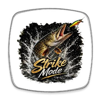 Mode Frappe – Chemise de pêche Predator - Magnet carré - blanc - Devant