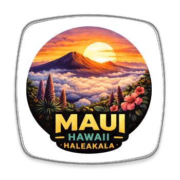 Maui Haleakala National Park Volcano Clouds Tropics - Square fridge magnet - white - Front