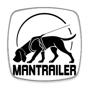 Bloodhound MANTRAILER Suchhunde Hunde Wilsigns - Viereckiger Kühlschrankmagnet - Weiß - Vorne