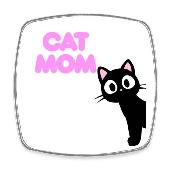 Cat Mom Shirt for Real Cat Lovers Cat - Square fridge magnet - white - Front