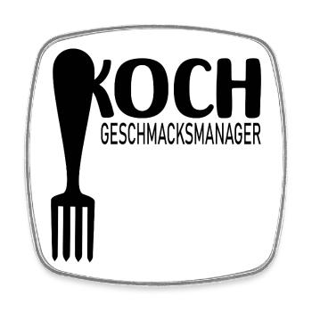 Geschmacksmanager Papa Koch - Viereckiger Kühlschrankmagnet - Weiß - Vorne