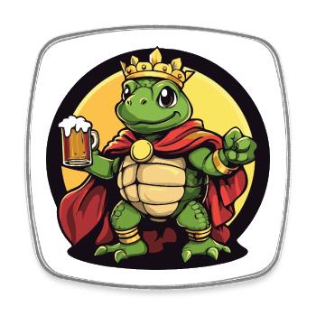 Turtle Beer Funny - Square fridge magnet - white - Front