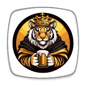 Tiger Bier Lustig - Viereckiger Kühlschrankmagnet - Weiß - Vorne