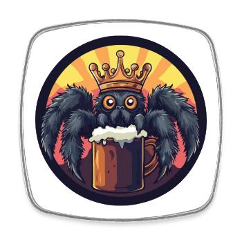 Tarantula Bier Lustig - Viereckiger Kühlschrankmagnet - Weiß - Vorne