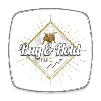 Buy and Hold Design für Investor und Trader - Viereckiger Kühlschrankmagnet - Weiß - Vorne