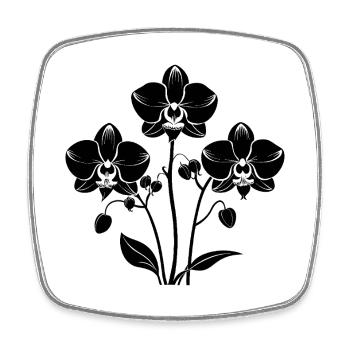 Orchidées - Magnet carré - blanc - Devant