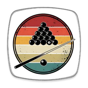 Vintage-Retro-Billardspieler-Geschenk - Viereckiger Kühlschrankmagnet - Weiß - Vorne
