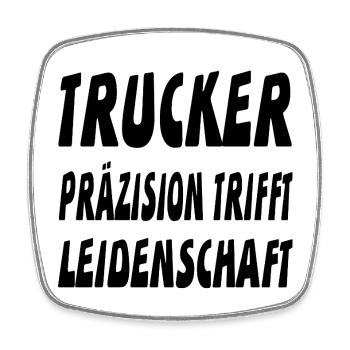 Trucker - Viereckiger Kühlschrankmagnet - Weiß - Vorne