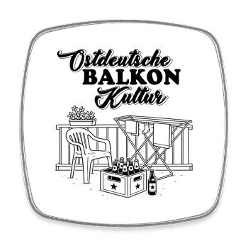 Ostdeutsche Balkonkultur - Viereckiger Kühlschrankmagnet - Weiß - Vorne
