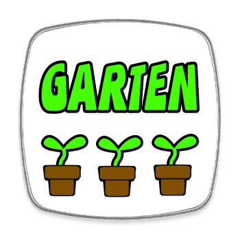 Garten - Viereckiger Kühlschrankmagnet - Weiß - Vorne