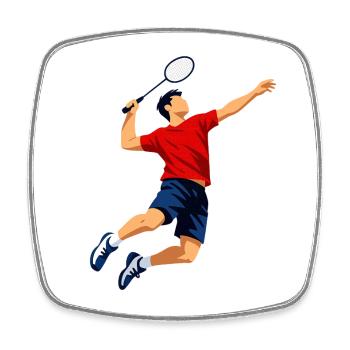 Badminton Smasher - Viereckiger Kühlschrankmagnet - Weiß - Vorne
