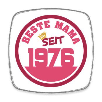 Mutti 1976 - Viereckiger Kühlschrankmagnet - Weiß - Vorne