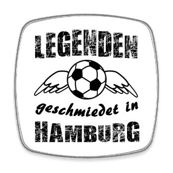 Schwarz Weiß Fußball Minimalistik - Viereckiger Kühlschrankmagnet - Weiß - Vorne