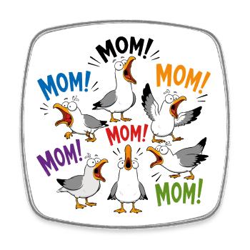 Mama! Lustiger Seagulls Streetwear-Stil - Viereckiger Kühlschrankmagnet - Weiß - Vorne