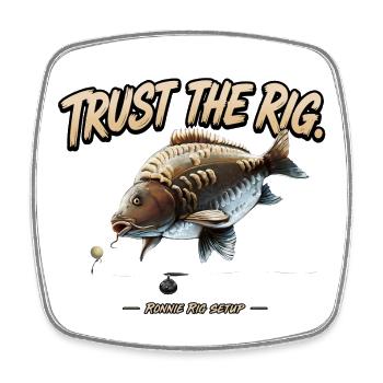 Vertrauen Sie dem Rig Karpfenfischerei-Design - Viereckiger Kühlschrankmagnet - Weiß - Vorne