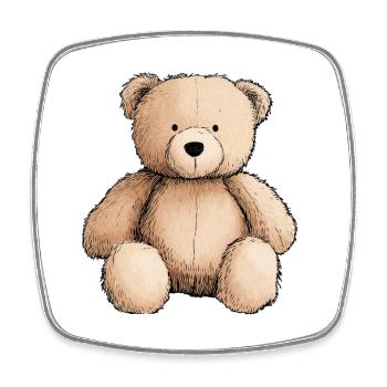 teddy bear, teddy bear, stuffed animal - Square fridge magnet - white - Front