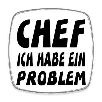 Chef - Viereckiger Kühlschrankmagnet - Weiß - Vorne